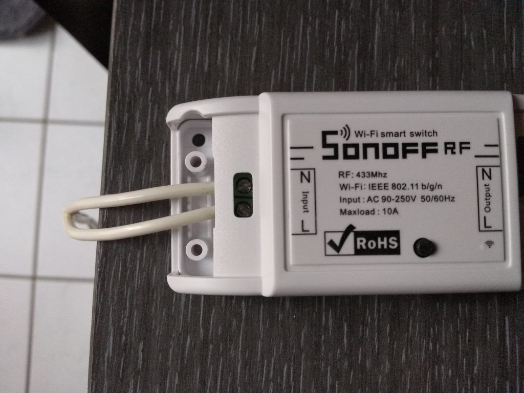 Câblage Sonoff RF pour apparairage Interrupteur 433MHz